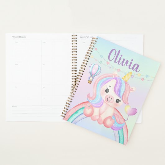 Aangepaste Unicorn Spiral Planner – Persoonlijk Ca (Display)