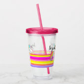 Aangepaste Unicorn-trommel met stro Acryl Drinkbeker (Links)