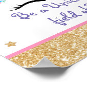 Aangepaste Unicorn Waterverf bloem Poster (Hoek)