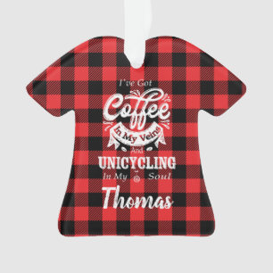 Aangepaste Unicycling-koffie in mijn zegen Ornament