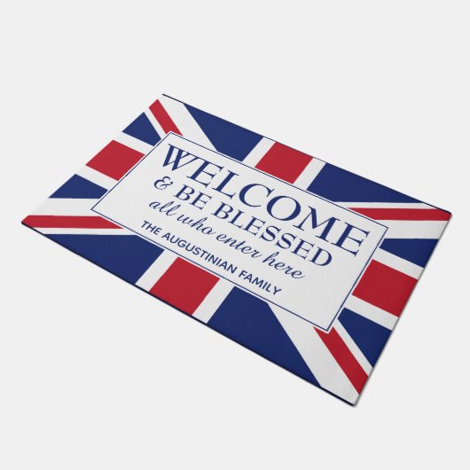 Aangepaste UNIE JACK Welkom Deurmat (Schuin)