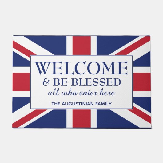 Aangepaste UNIE JACK Welkom Deurmat (Voorkant)