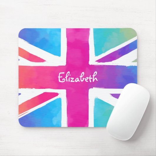 Aangepaste Uniefactralieflag in heldere Waterverve Muismat (Met muis)