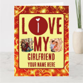 Aangepaste unieke 2 foto collage Ik hou van mijn v Kaart (Voorkant)