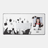 Aangepaste unieke Afstuderen foto, Graduation Cap Bureaumat (Keyboard & Muis)