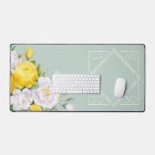 Aangepaste unieke Afstuderen foto Keepsake Floral Bureaumat (Keyboard & Muis)
