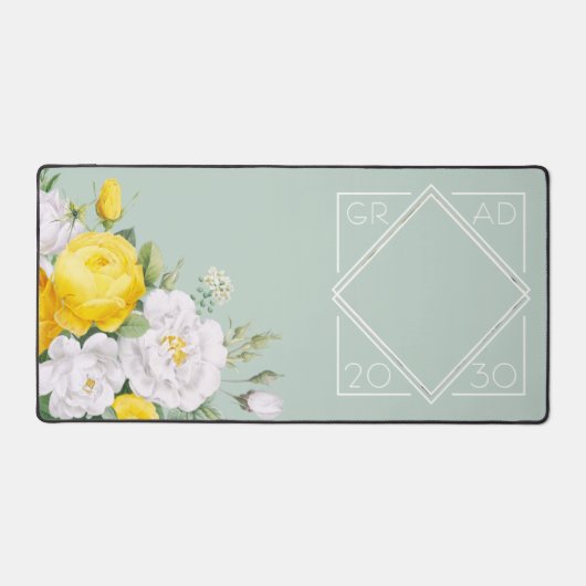Aangepaste unieke Afstuderen foto Keepsake Floral Bureaumat (Voorkant)