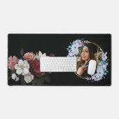 Aangepaste unieke Afstuderen foto Rozen Bloom Bureaumat (Keyboard & Muis)