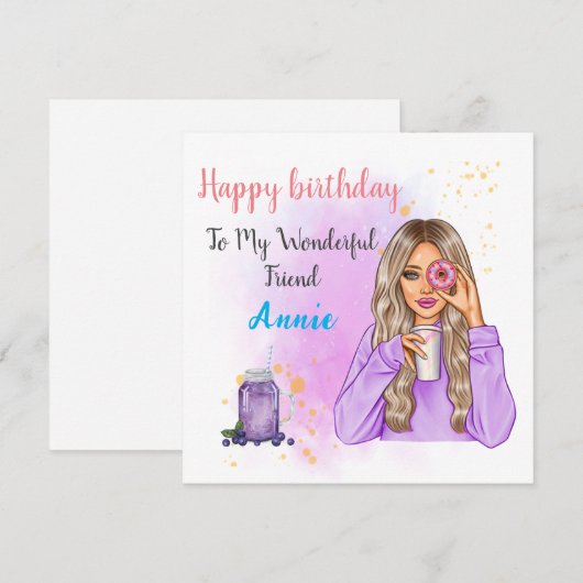 Aangepaste unieke Birthday-Kaart voor vriend Feestdagenkaart (Voorkant / Achterkant)