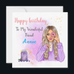 Aangepaste unieke Birthday-Kaart voor vriend Feestdagenkaart<br><div class="desc">Om deze kaart speciaal te maken, kunt u beginnen met een uniek en gedenkwaardig ontwerp te kiezen. Misschien kunt u een favoriete foto van u en uw vriend opnemen, of hun favoriete kleuren en patronen in het ontwerp gebruiken. Daarna, voeg een hartverwarmend bericht toe dat specifiek aan uw vriend wordt...</div>