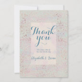 Aangepaste unieke elegante koper blauw dank u wink bedankkaart (Voorkant)