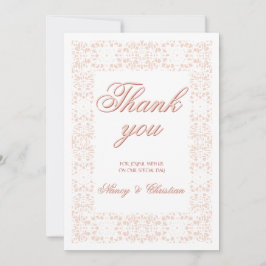 Aangepaste unieke elegante roze kant bedankt kar