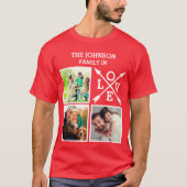 Aangepaste unieke familie in liefdesfotocollage t-shirt (Voorkant)