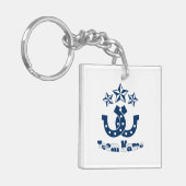 Aangepaste unieke gepersonaliseerde Hoefijzer Sleutelhanger (Voorkant Links)