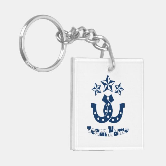 Aangepaste unieke gepersonaliseerde Hoefijzer Sleutelhanger (Voorkant Links)