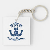 Aangepaste unieke gepersonaliseerde Hoefijzer Sleutelhanger (Achterkant)