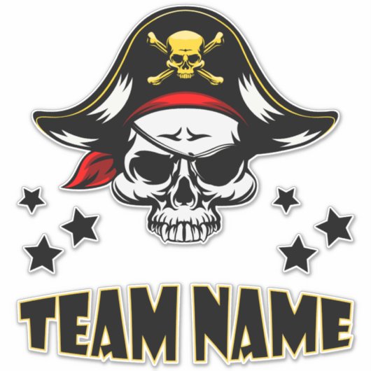 Aangepaste unieke gepersonaliseerde piraat sticker (Voorkant)