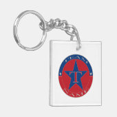 Aangepaste unieke gepersonaliseerde teamnaam sleutelhanger (Voorkant Links)