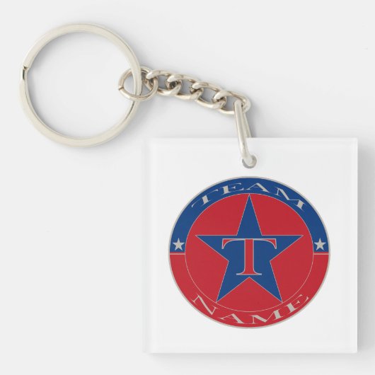 Aangepaste unieke gepersonaliseerde teamnaam sleutelhanger (Voorkant)