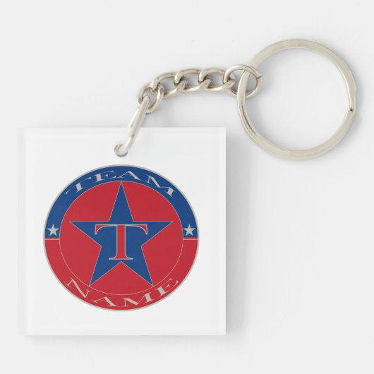 Aangepaste unieke gepersonaliseerde teamnaam sleutelhanger (Achterkant)