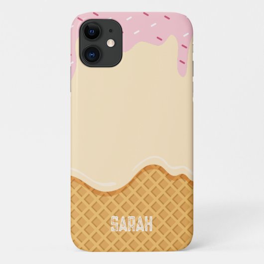 Aangepaste unieke Ice Cream Vanille Kinderen Case-Mate iPhone Case (Achterkant)