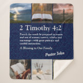 Aangepaste unieke kerstcadeaus voor Pastors Blue Sherpa Deken (Voorkant)