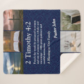 Aangepaste unieke kerstcadeaus voor Pastors Blue Sherpa Deken (Voorkant (horizontaal))