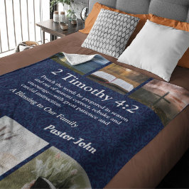 Aangepaste unieke kerstcadeaus voor Pastors Blue Sherpa Deken