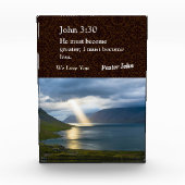 Aangepaste unieke kerstcadeaus voor pastors bruin fotoblokken (Voorkant)