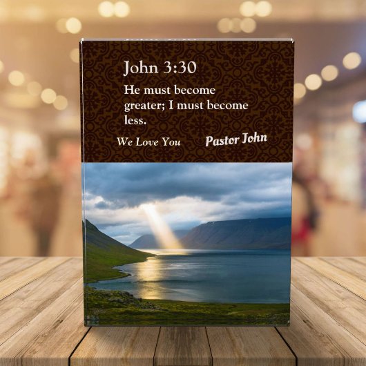 Aangepaste unieke kerstcadeaus voor pastors bruin fotoblokken