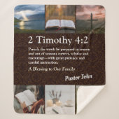 Aangepaste unieke kerstcadeaus voor pastors bruin sherpa deken (Voorkant)