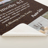 Aangepaste unieke kerstcadeaus voor pastors bruin sherpa deken (3/4)