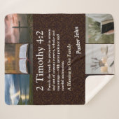 Aangepaste unieke kerstcadeaus voor pastors bruin sherpa deken (Voorkant (horizontaal))