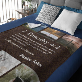 Aangepaste unieke kerstcadeaus voor pastors bruin sherpa deken