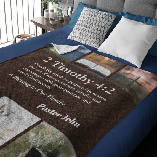 Aangepaste unieke kerstcadeaus voor pastors bruin sherpa deken