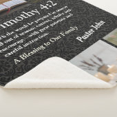 Aangepaste unieke kerstcadeaus voor pastors grijs sherpa deken (3/4)