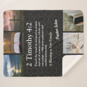 Aangepaste unieke kerstcadeaus voor pastors grijs sherpa deken (Voorkant (horizontaal))