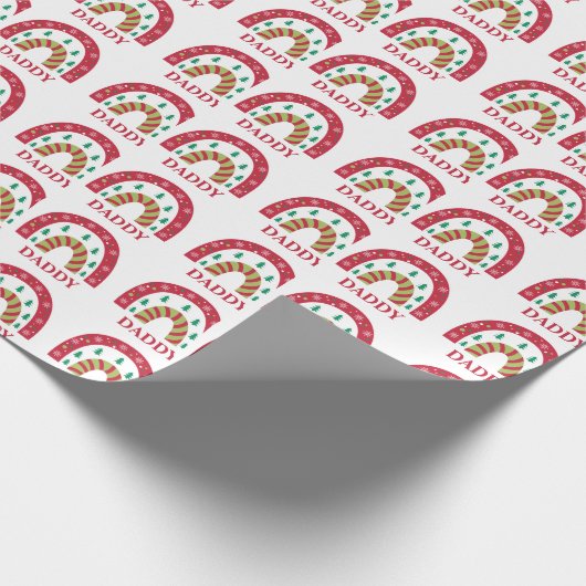 Aangepaste unieke kerstkerstboho regenboog cadeaupapier (Hoek)