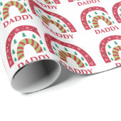 Aangepaste unieke kerstkerstboho regenboog cadeaupapier (Rol Hoek)