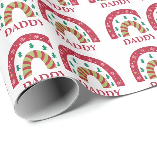 Aangepaste unieke kerstkerstboho regenboog cadeaupapier (Rol Hoek)
