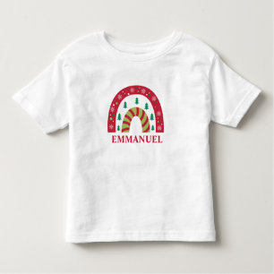 Aangepaste unieke kerstkerstboho regenboog kinder shirts