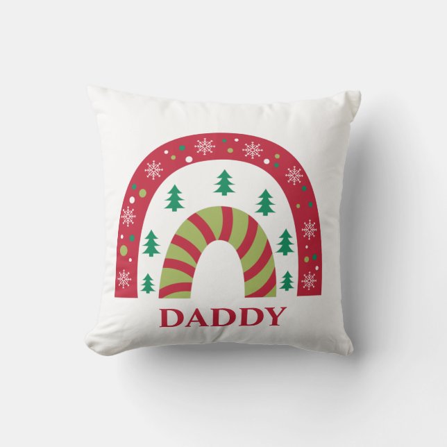 Aangepaste unieke kerstkerstboho regenboog kussen (Voorkant)