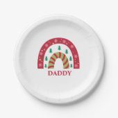 Aangepaste unieke kerstkerstboho regenboog papieren bordje (Voorkant)