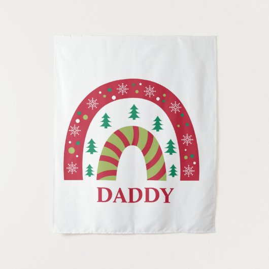Aangepaste unieke kerstkerstboho regenboog wandkleed (Voorkant)