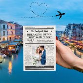 Aangepaste unieke krant bruiloft dank u kaart