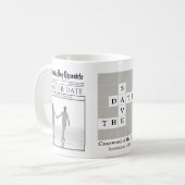 Aangepaste unieke minimalistische krant Save the D Koffiemok (Voorkant links)