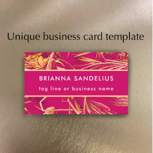 Aangepaste unieke moderne roze botanische professi visitekaartje