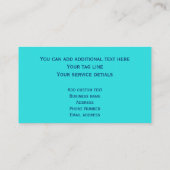 Aangepaste Unieke Moderne Turquoise Natuur Foto Visitekaartje (Achterkant)