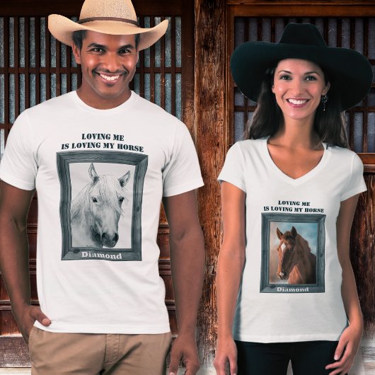 Aangepaste unieke paardenliefhebber t-shirt