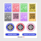 Aangepaste unieke QR-codes - promotie stickers (Vel)
